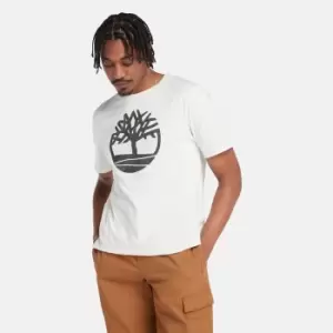 Image of Timberland Camo Tree Logo T-Shirt For Men In White, Size M