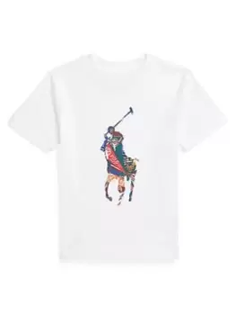 Image of Ralph Lauren Boys Polo Graphic Short Sleeve T Shirt - White, Size 3 Years