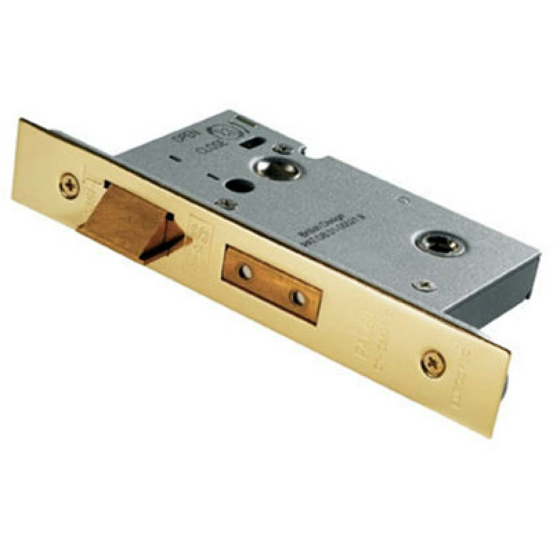 Image of Loops Architectural Tubular Locking Bathroom Door Latch 64mm Stainless Brass Metallics unisex