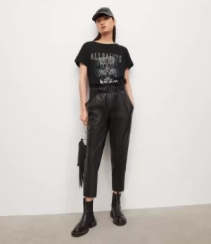 Image of AllSaints Womens Clavon Imogen Boy T-Shirt, Black/White, Size: XS/S