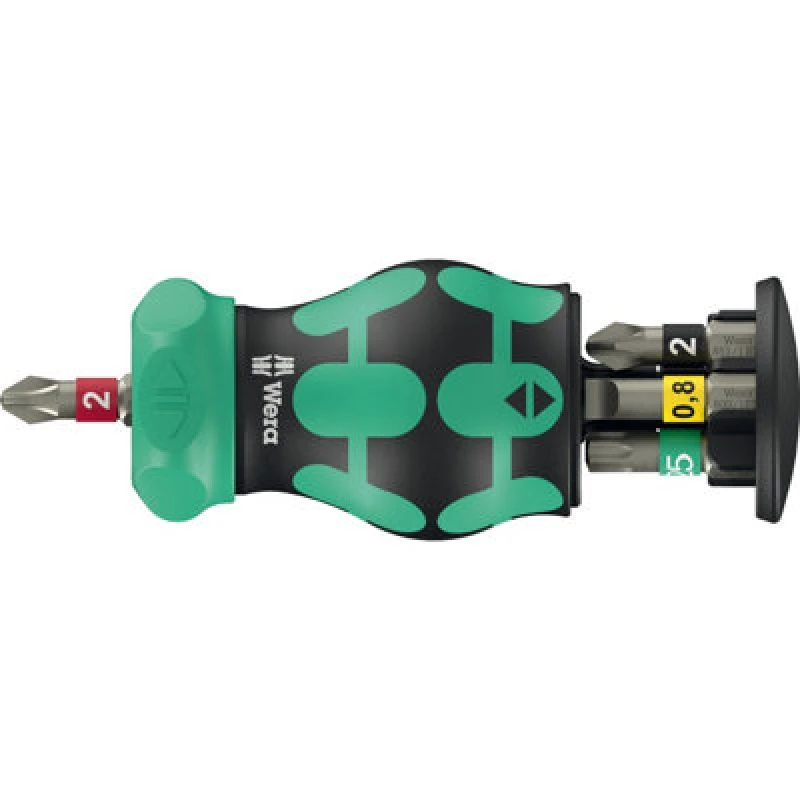 Image of Wera Kraftform Kompakt Stubby Magazine Ra 2 Ratcheting Screwdriver & Bit Set (6 Piece)