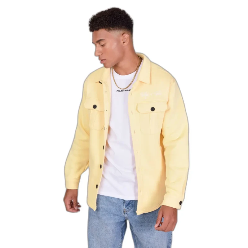 Image of Project X Paris Basic button-down overshirt Project X Paris Jaune Male S