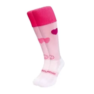 Image of Wacky Sox Love Heart Football/Rugby Socks Jnr - Pink