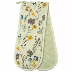 Image of English Tableware Company Pressed Flowers Double Oven Glove