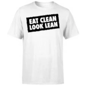 Image of Eat Clean Look Lean T-Shirt - White - 4XL