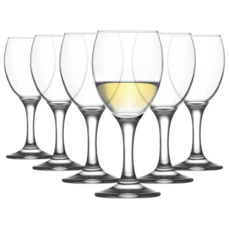 Image of LAV Empire White Wine Glasses - 205ml - Pack of 6 Clear unisex