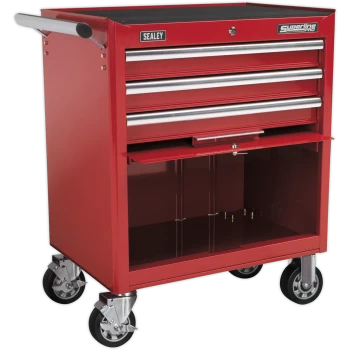 Image of Sealey Superline Pro 3 Drawer Heavy Duty Roller Cabinet Red