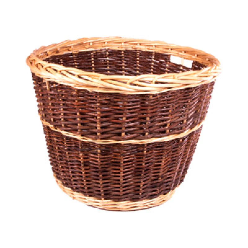 Image of Red Hamper L001/home Wicker Round Rustic Log Basket