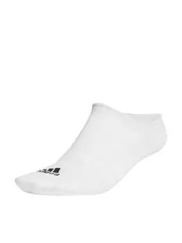 Image of adidas 3 Pack of No Show Socks - White/Black, Size S, Women
