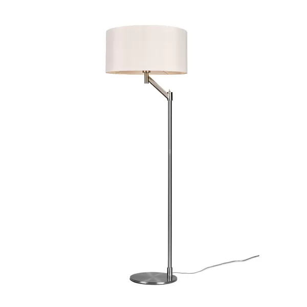 Image of Cassio Modern Floor Lamp with Shade Nickel Matt