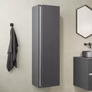 Image of Grey Wall Mounted Tall Bathroom Cabinet 420mm - Roxbi
