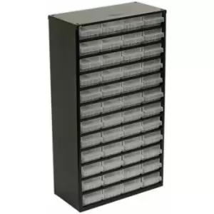 Image of 305 x 155 x 555mm 48 Drawer Parts Cabinet - Black - Wall Mounted / Standing Box