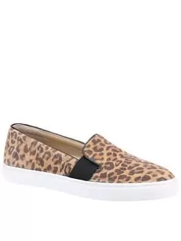 Image of Hush Puppies Tillie Slip On Plimsoll, Leopard, Size 6, Women