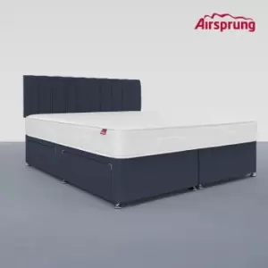 Image of Airsprung Super King 4 Drawer Divan Bed with Hybrid Mattress - Midnight Blue