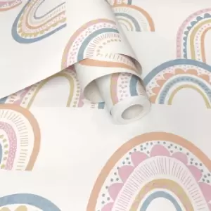 Image of Holden Decor Boho Rainbow Orange/Pink/Blue Wallpaper