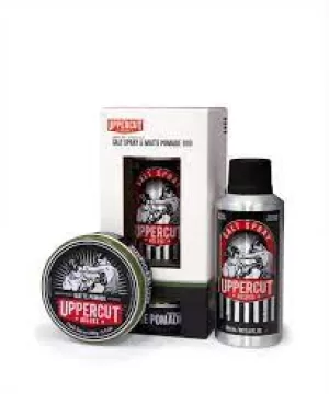 Image of Uppercut Deluxe Matte Pomade and Salt Spray Duo