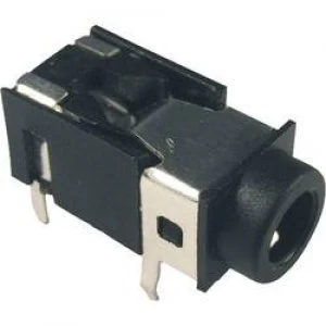 Image of 3.5mm audio jack Socket horizontal mount Number of pins 4 Stereo Black Cliff FC68129