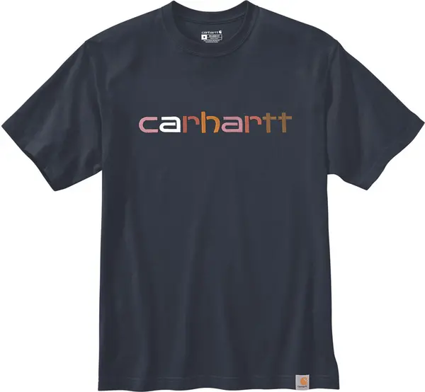 Image of Carhartt Relaxed Fit Heavyweight Multi Color Logo Graphic T-Shirt, blue, Size S