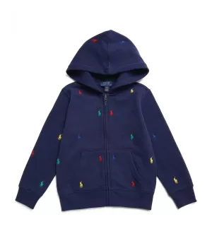 Image of Polo Ralph Lauren Boys' Embroidered Logo Zip Through Hoody - Newport Navy - 6 Years