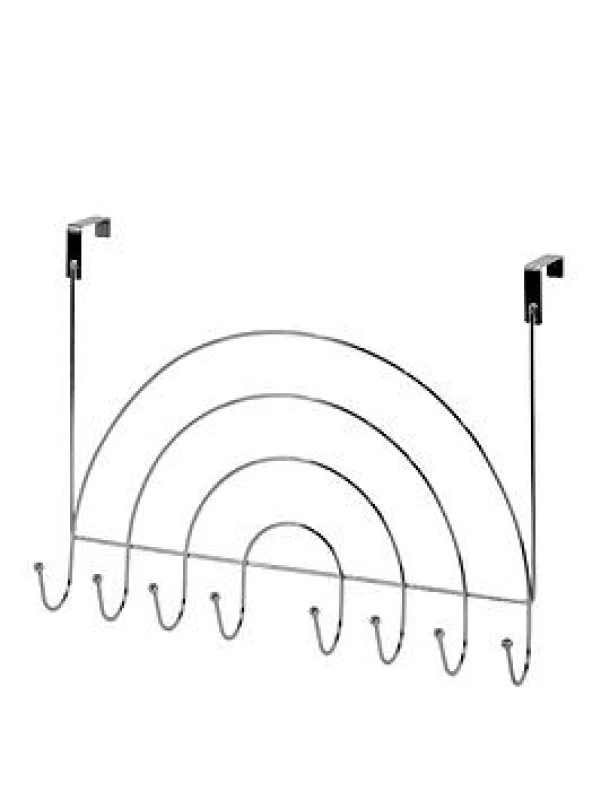 Image of Showerdrape Rainbows Chrome Over Door Storage Hooks, Silver RBDHC