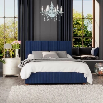 Image of Laurence Llewelyn-bowen - Estella Ottoman Storage Bed, Plush Velvet, Navy Double