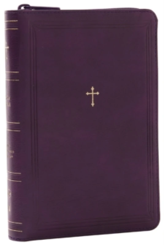 Image of NKJV Compact Paragraph-Style Bible w/ 43,000 Cross References, Purple Leathersoft Zipper Closure, Red Letter, Comfort Print: Holy Bible, New King Jame