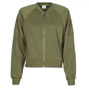 Image of JDY JDYNAPA L/S RAGLAN BOMBER JRS womens Sweatshirt in Kaki - Sizes S,M,L,XS