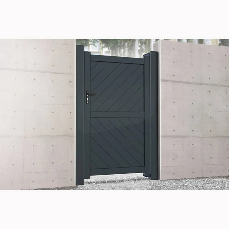 Image of Ready Made Gates Pedestrian Gate 1200x2000mm Black - Diagonal Solid Infill & Flat Top Black Unisex