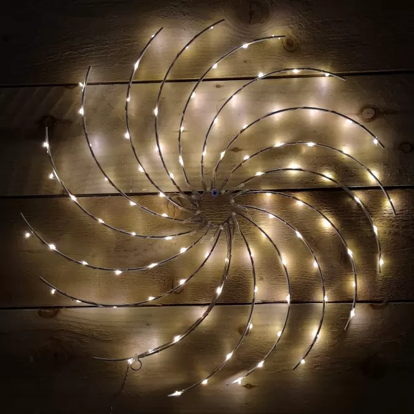 Image of 50cm Warm White LED Hanging Spiral Snowflake Light Christmas Decoration
