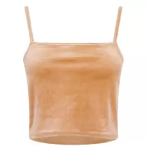 Image of Skinny Dip Velvet Crop Vest - Brown