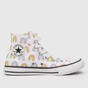 Image of Converse White All Star Hi 1v Easy-on Girls Junior Trainers
