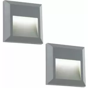 Image of Loops - 2 pack Square IP65 Guide Light - Indirect 1.1W Warm White LED - Gray abs