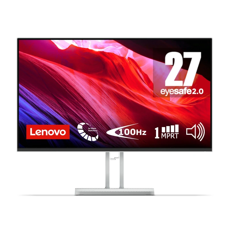 Image of Lenovo L27i-4A Full HD 27" IPS Monitor - Grey, Silver/Grey 198153419111