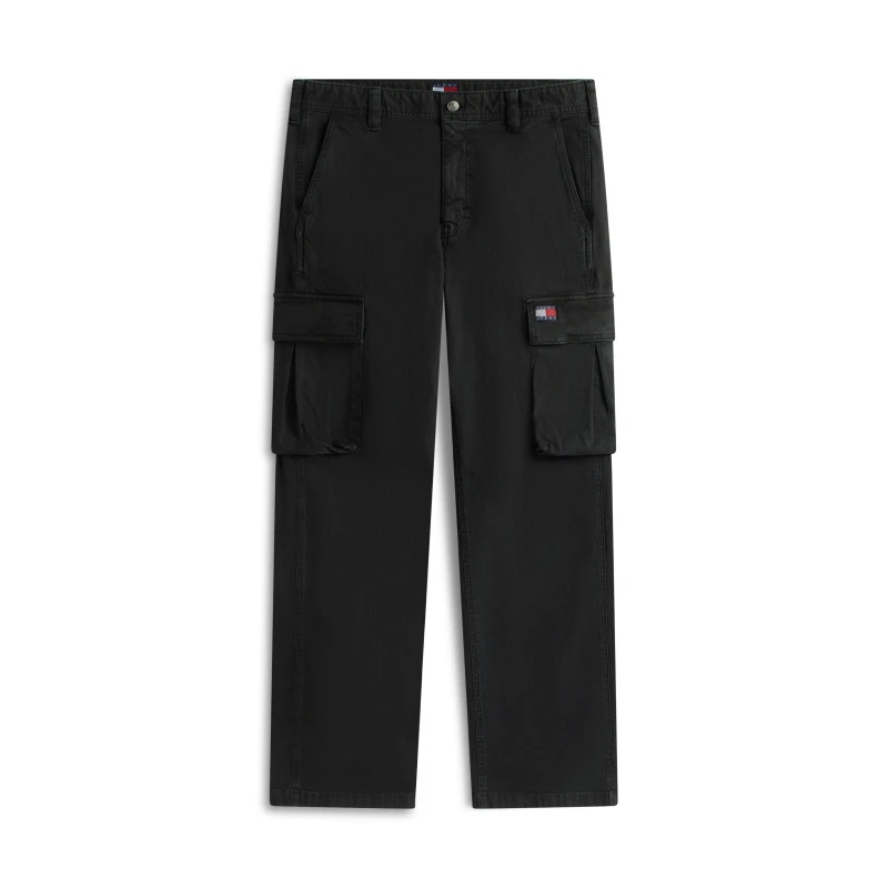 Image of Tommy Jeans Mens Otis Canvas Cargo Trousers Black male XL