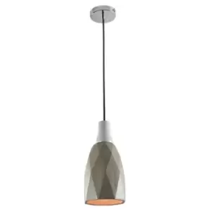 Image of Larissa Lighting - Larissa Naousa Dome Ceiling Pendant Light 1x E27 Concrete