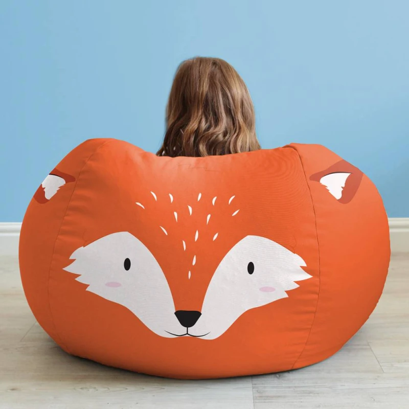 Image of rucomfy Beanbags ruomfy Indoor Fox Bean Bag for Kids - Classic Animal Bean Bag Chair Multicolor Unisex