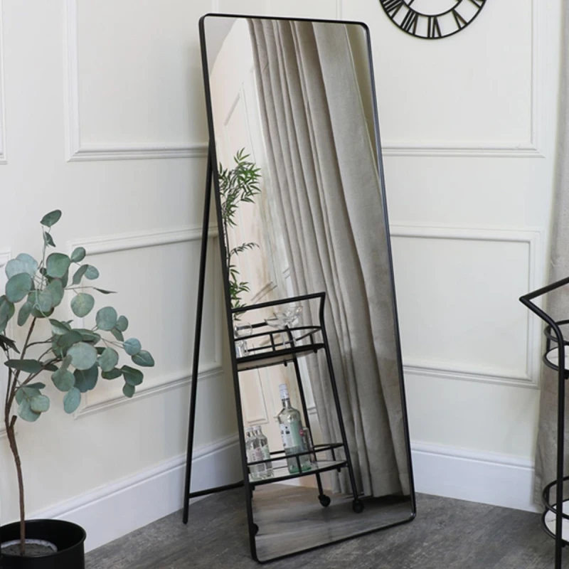 Image of Melody Maison Black Free Standing Cheval Mirror 155cm X 60cm Black
