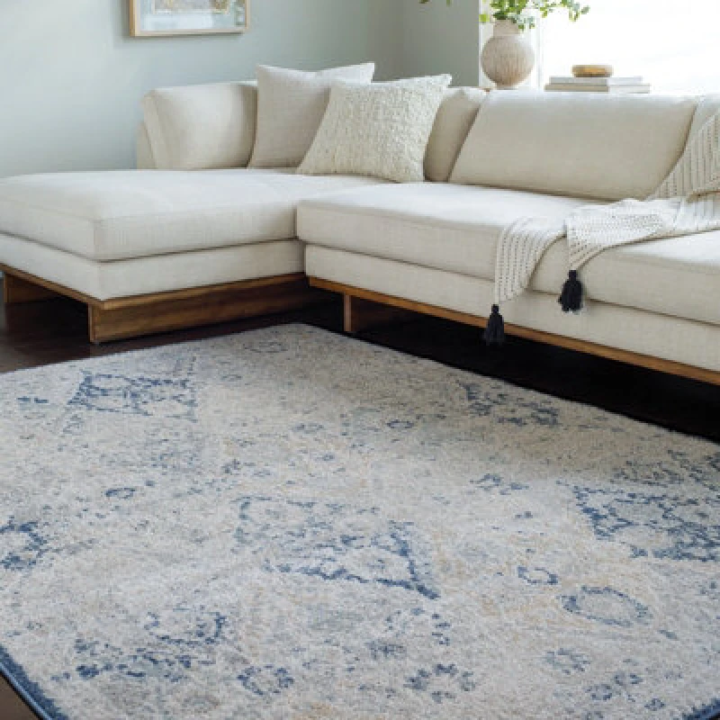 Image of Livabliss Vintage Oriental Boho Blue Ines Area Rug 160 X 220 Cm - Easy Care, Non Shedding, Ideal For Living Room & Bedroom