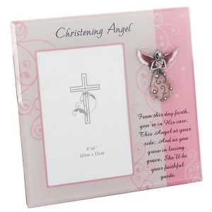 Image of Christening Angel Frame Girl 4x6