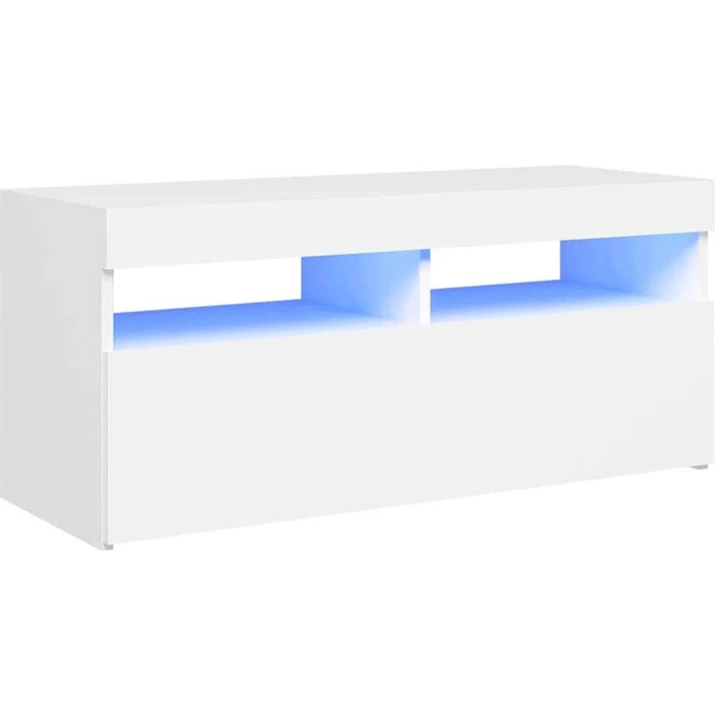 Image of VIDAXL TV Cabinet with LED Lights White 90x35x40cm Vidaxl 8720286217924