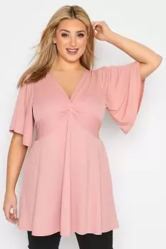 Image of Knot Front Angel Sleeve Top