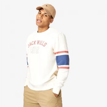 Image of Jack Wills Layham Graphic Crew Neck Sweatshirt - Cream