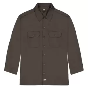 Image of dickies WORK LONGSLEEVE SHIRT, brown