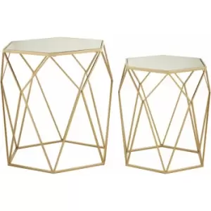 Image of Avantis Set of 2 Hexagonal Side Tables - Premier Housewares