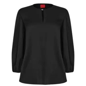 Image of Hugo Celinas1 Silk Top - Black