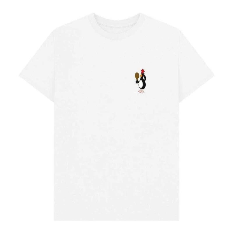 Image of Wallace & Gromit Mens Feathers McGraw Pose T-Shirt in White Size: Small White Male S