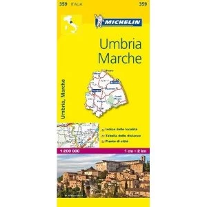 Image of Marche & Umbria - Michelin Local Map 359 2008 Sheet map
