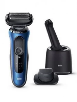 Image of Braun Series 6 60-B7200Cc Electric Shaver For Men - Smartcare Center, Precision Trimmer
