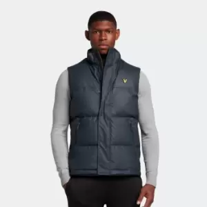 Image of Mens Rubberised Wadded Gilet - Dark Navy - S