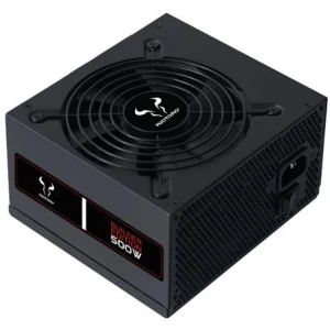 Image of Riotoro 500W Builder Edition PSU Sleeve Bearing Fan 80 White Flat Cables UK Plug